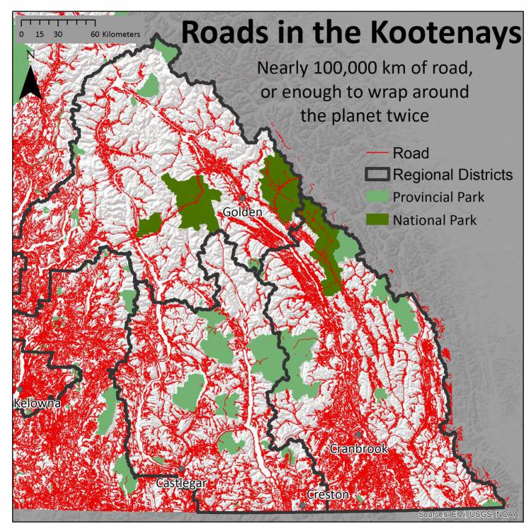 Bc Resource Road Map Sprawling Resource Roads Cut Connectivity – Wildsight