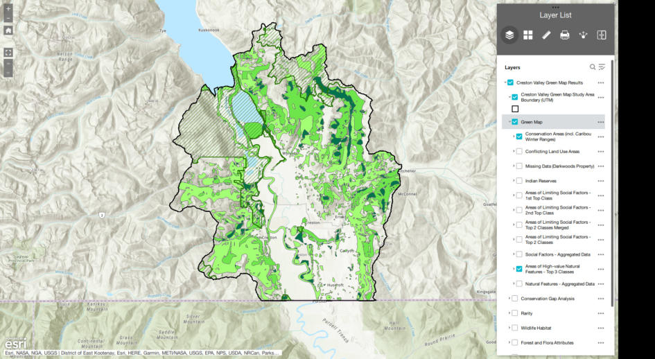 Creston Valley Interactive Green Map Wildsight
